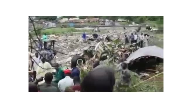 В Сети появилось видео с места падения самолета Ан-12 в Южном Судане
