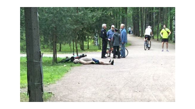 В парке Сосновка обнаружили труп велосипедиста 