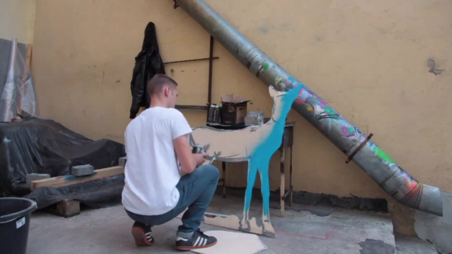 На Караванной улице появился арт-объект Леши Бурстона на тему экологии