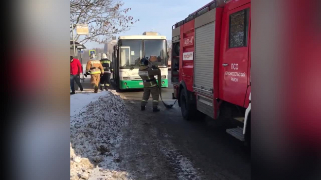 загорелся автобус в красном селе