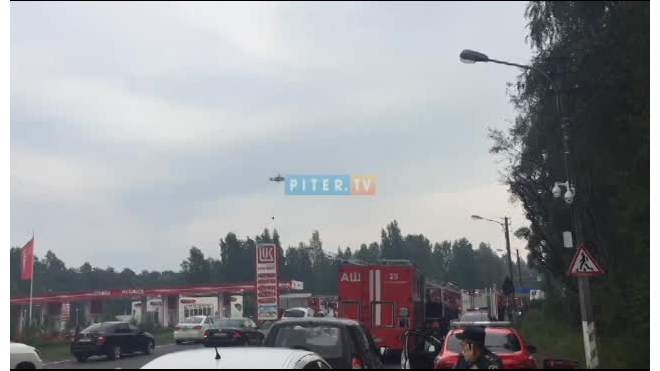 Появилось видео: в Сестрорецке тушат сильные пожары