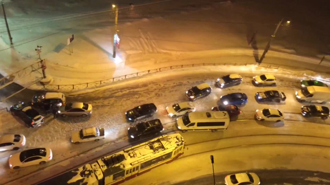 Въезд в Кудрово заблокировала авария