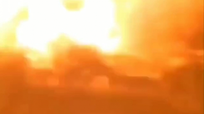 Момент взрыва на заправке в Кропивницкий попал на видео