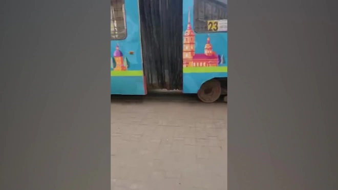 Видео: на Заневском проспекте загорелся туристический автобус