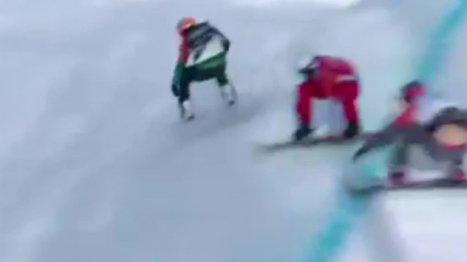 Видео из Пхенчхана: Сноубордист Олюнин сломал ногу во время полуфинального заезда