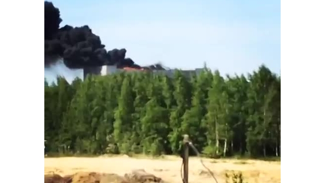Появилось видео жуткого пожара в атомном институте в Сосновом Бору