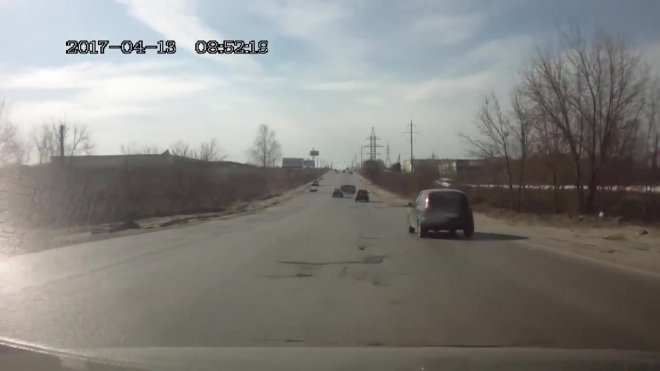 Очевидец снял ДТП с мотоциклистом в Рязани