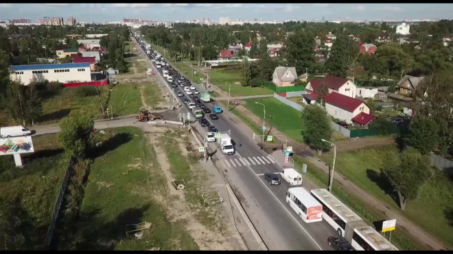 Дорога на съезде с Лиговского путепровода станет на одну полосу шире
