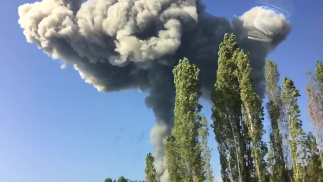 Видео: в Абхазии взорвался склад боеприпасов