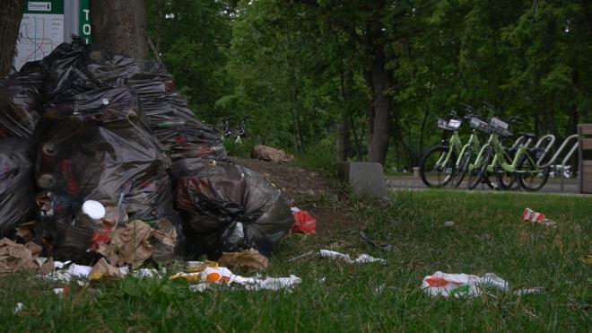 Петербуржцы недовольны мусором на набережной реки Карповки