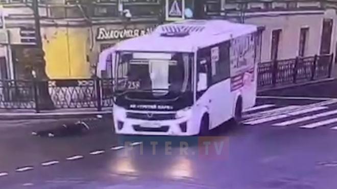 Момент наезда маршрутки на пешехода в Петербурге попал на видео