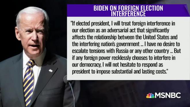 Байден пригрозил России, что не потерпит вмешательства в выборы США