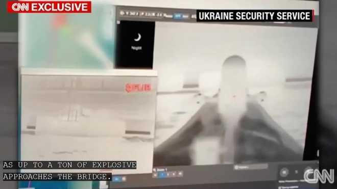 CNN показал кадры атаки украинского беспилотника на Крымский мост