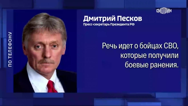 В Кремле разъяснили указы Путина о мерах финансовой поддержки военнослужащих, получивших ранения в зоне СВО