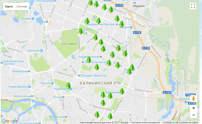 Карта мурино ленинградской области