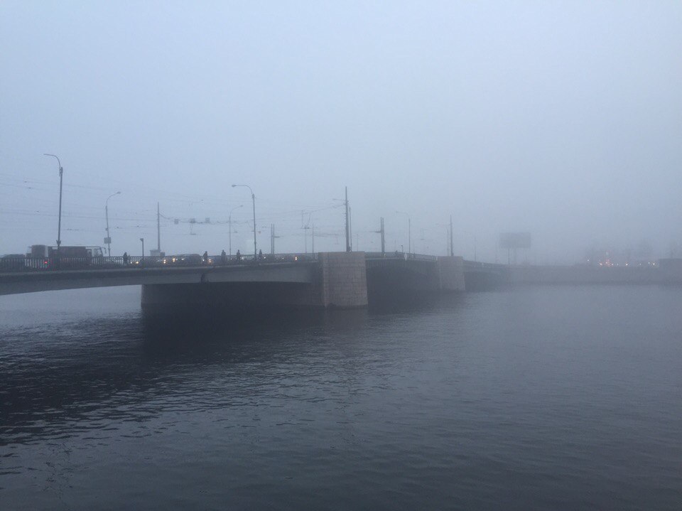 Сильный туман спровоцировал десятки ДТП по всему Петербургу