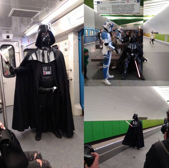 В московское метро спустился Дарт Вейдер: фото и видео